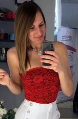 Chloe csipke csőtop - piros Chloe csipke csőtop - piros