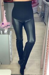 Odette thermo kismama leggings - fekete műbőr hatású Odette thermo kismama leggings - fekete műbőr hatású
