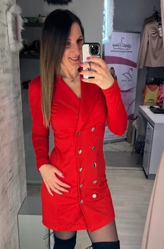 Clara blézer ruha - piros