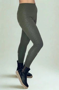 Callie thermo leggings - khaki mintás
