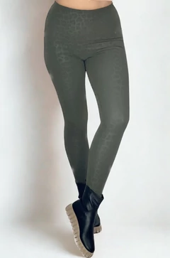 Callie thermo leggings - khaki mintás