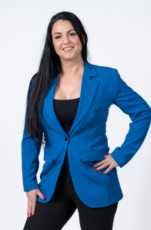 Ramira hosszított blézer - égkék