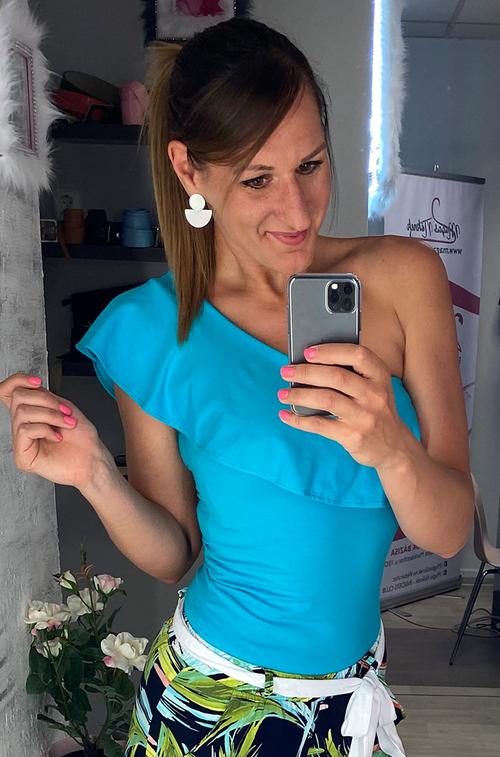 Elena felső - türkizkék