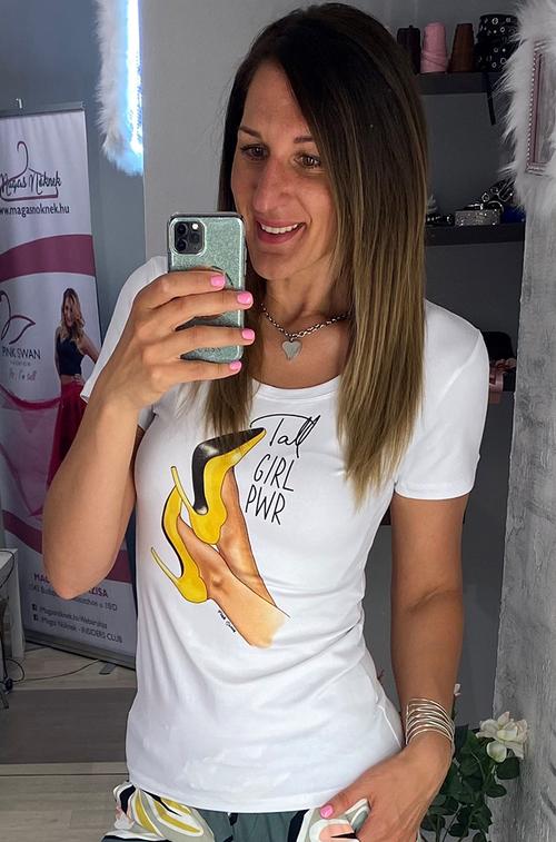 Tall Girl pwr póló - fehér