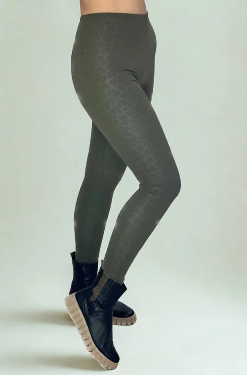 Callie thermo leggings - khaki mintás